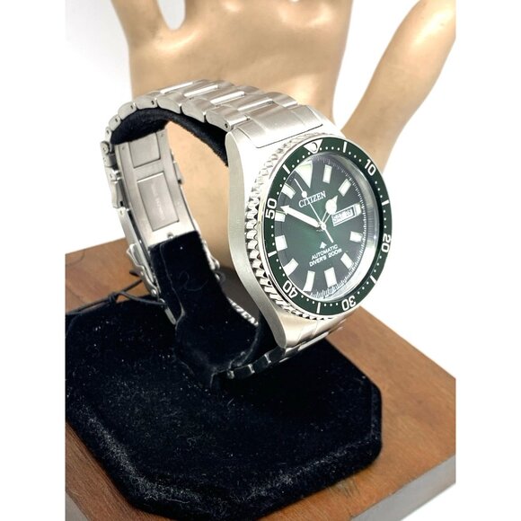 Citizen Men's Watch NY0121-50X Promaster Automatic Diver Green Dial Steel 41mm - Picture 15 of 15